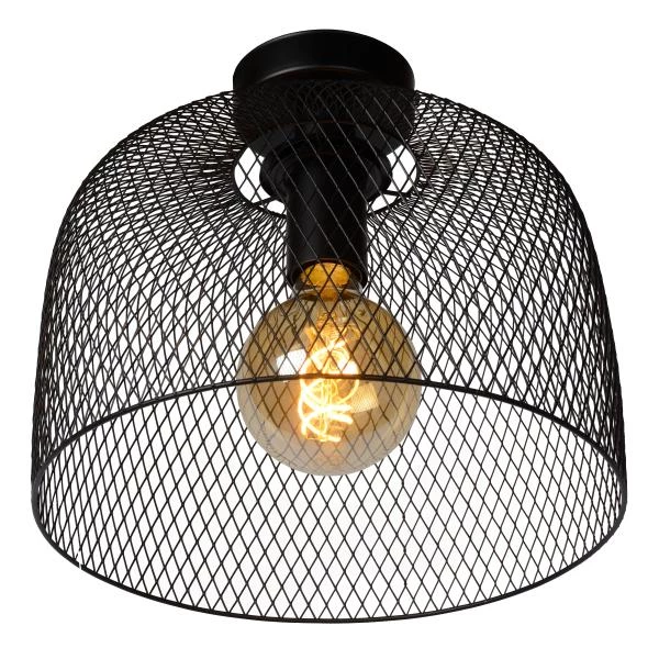 Lucide MESH - Plafonnier - Ø 29,5 cm - 1xE27 - Noir - détail 2